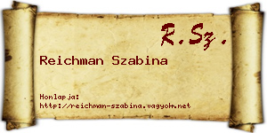 Reichman Szabina névjegykártya